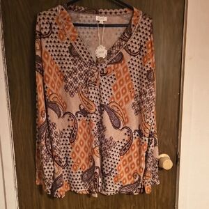 NWT Anthro ODDY Paisley  Blouse